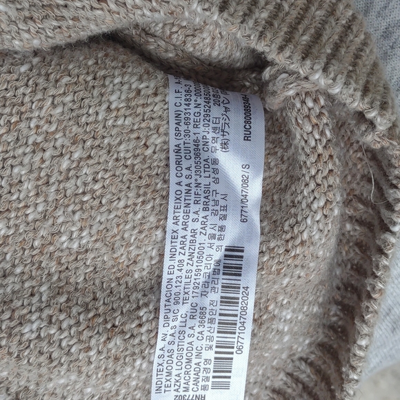 Zara Crop Button Front Cardigan Patch Pockets V-Neck Sage S - Picture 7 of 10